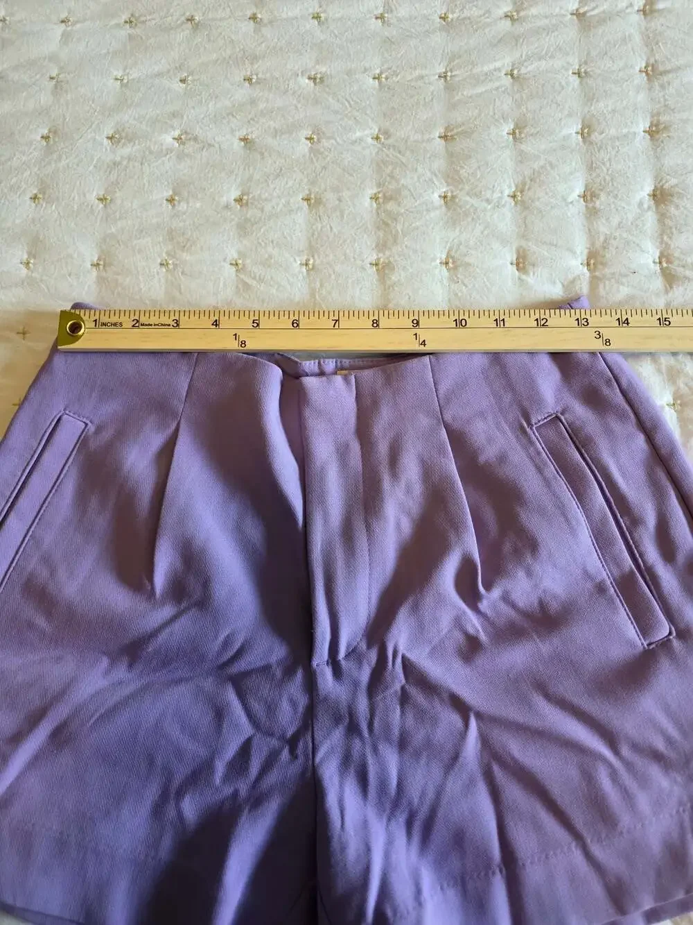 A New Day Women's Tailored High-Rise Stretch Shorts in Lilac Purple